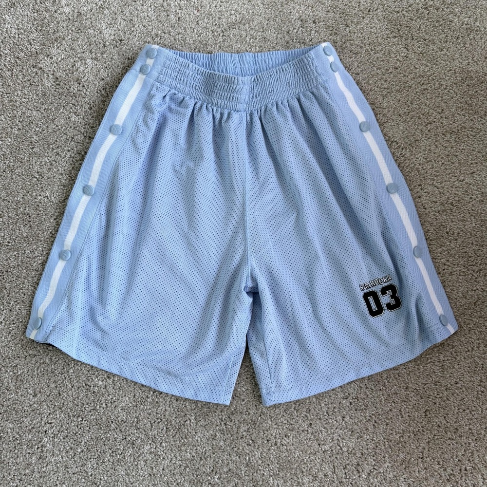 Y2K Rim Rocka Shorts Mens Medium Baby  Blue Mesh Basketball Athletic Gym Snap